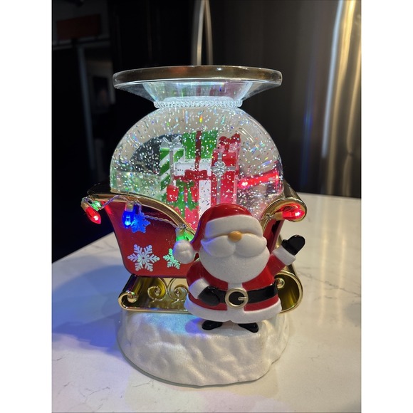 Bath & Body Works Other - NEW Santa Sleigh Water Globe 3-Wick Candle Holder Bath & Body Works TESTED
